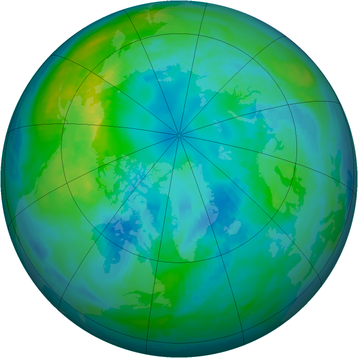 Arctic ozone map for 20 October 1983